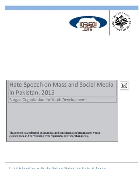 Hate Speech on Mass and Social Media  in Pakistan, 2015