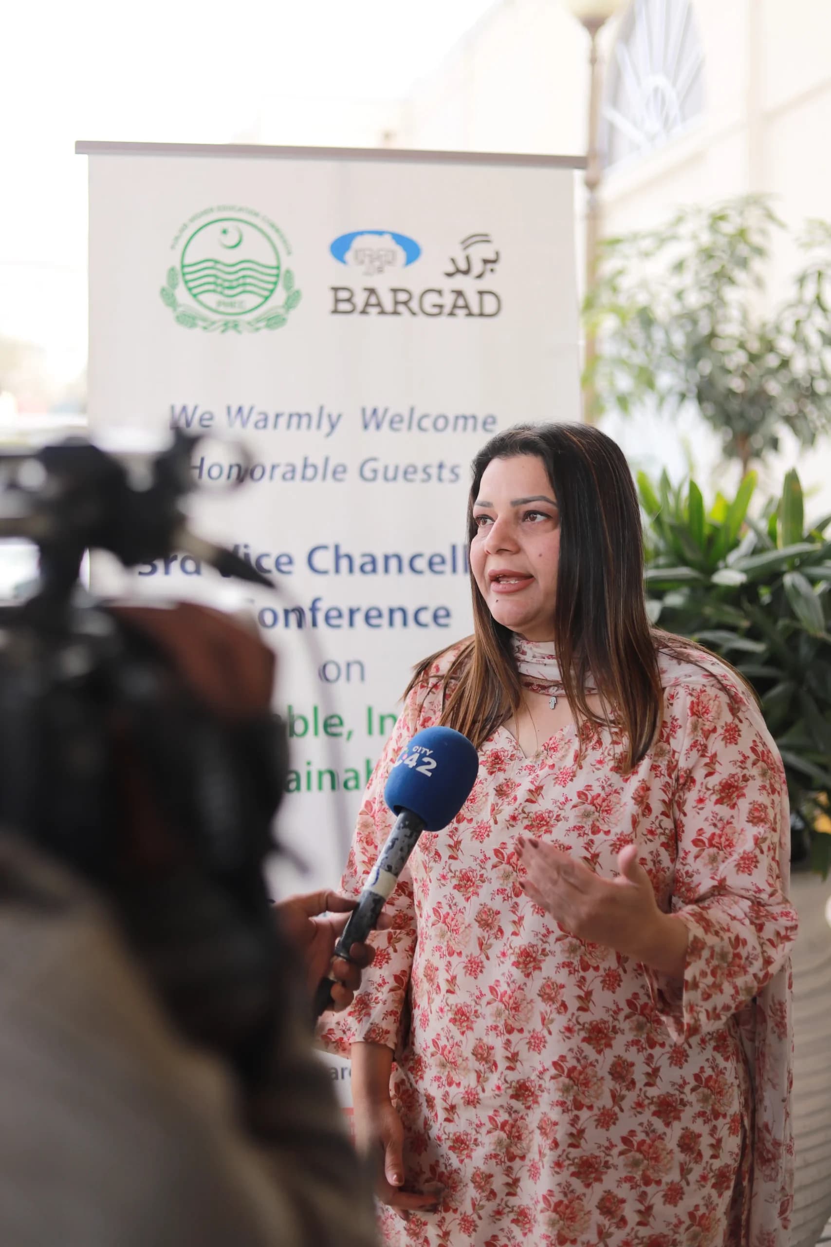 A speaker interviewed at the Vice Chancellors’ Conference
