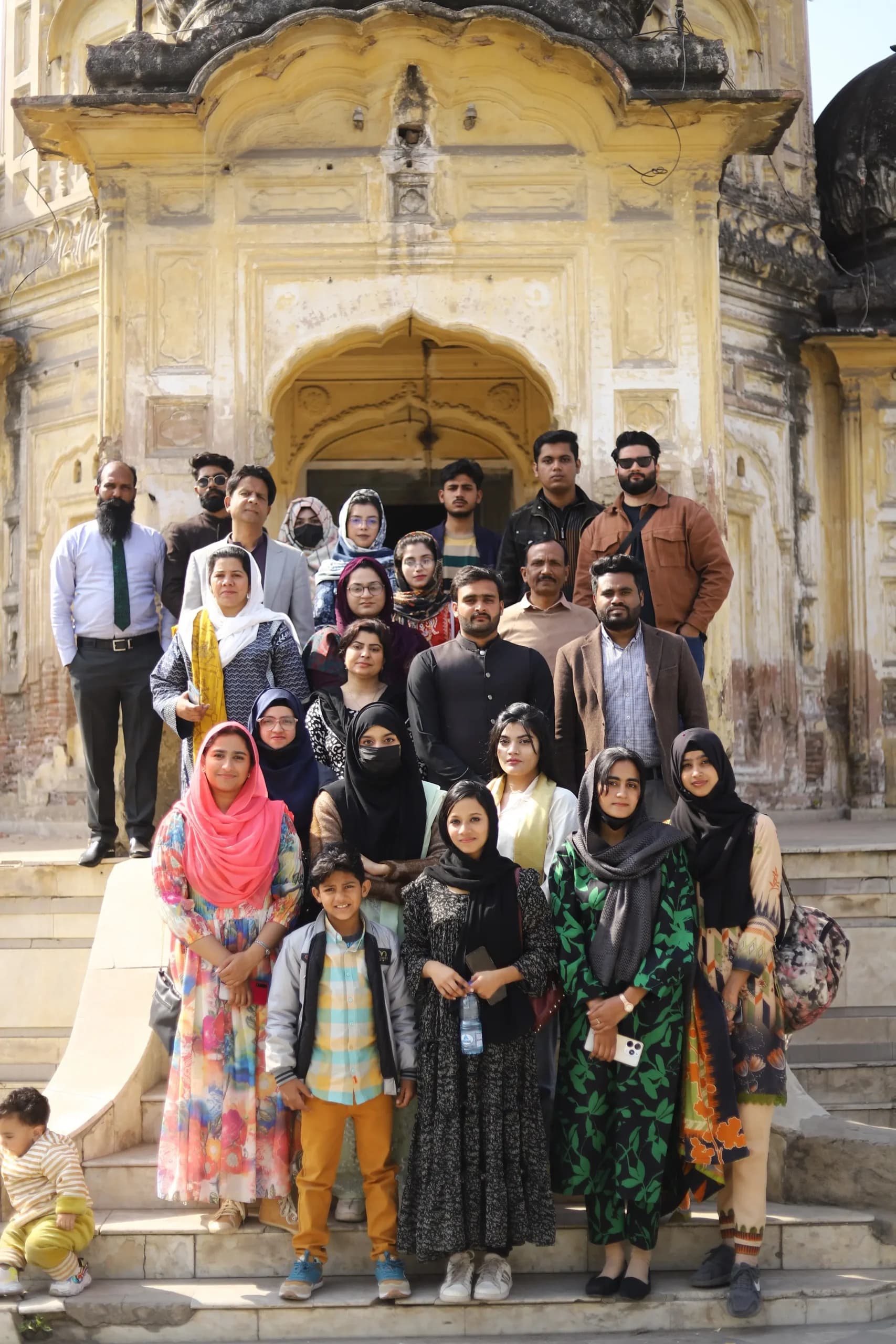 Young people and Bargad team at a heritage site