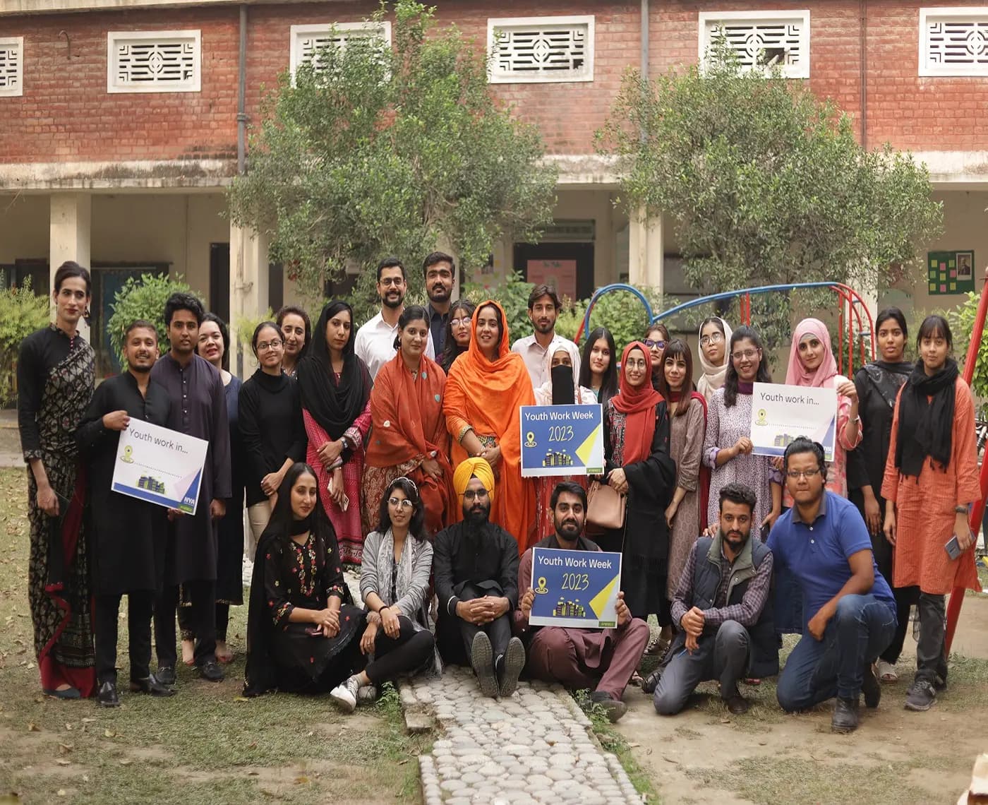 Bargad volunteers holding certificates after a training